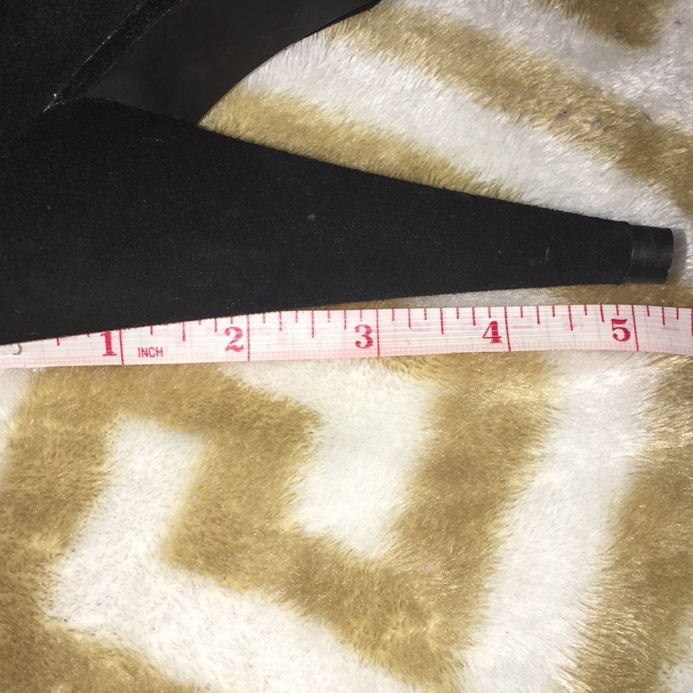 Stuart Weitzman Black‎ Suede Fur Tall Boots 8M Heels - Picture 7 of 8